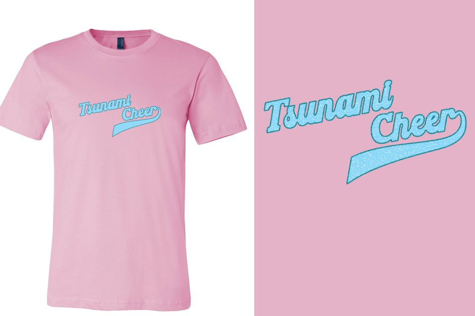Tsunami Cheer glitter 2-color Unisex t-shirt