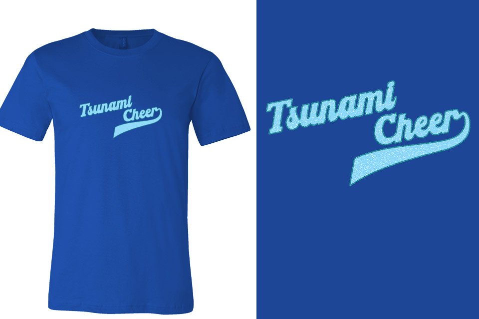 Tsunami Cheer glitter 2-color Unisex t-shirt