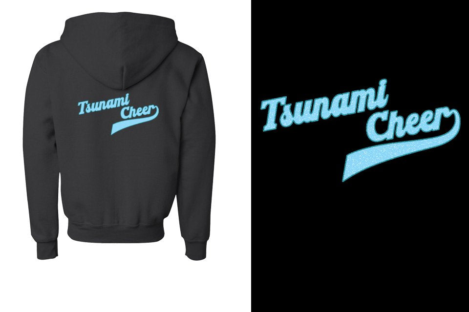 Tsunami Cheer glitter 2-color Youth Unisex Zip Hoodie