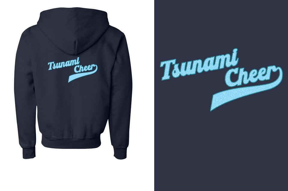 Tsunami Cheer glitter 2-color Youth Unisex Zip Hoodie