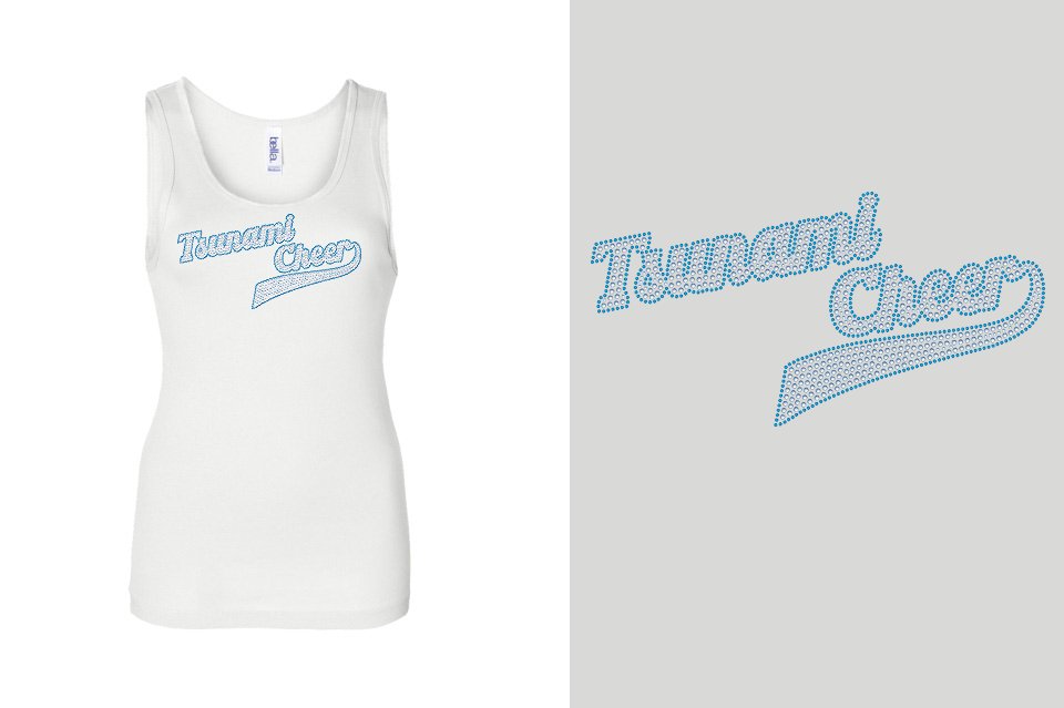 Rhinestones Tsunami Cheer stones 2-color Youth Tank