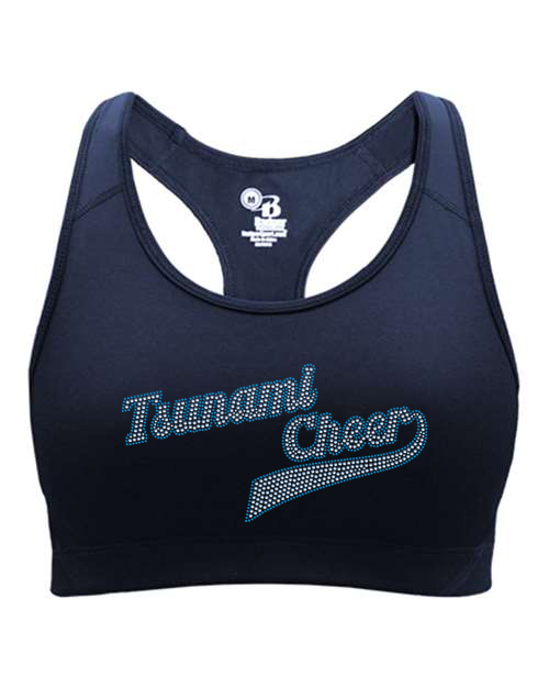 Rhinestones Tsunami Cheer stones 2-color Girls' Sports Bra