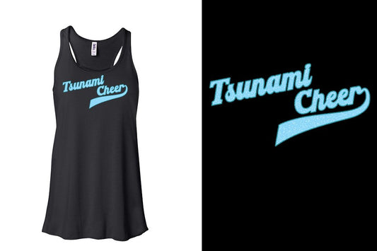 Tsunami Cheer glitter 2-color Youth Flowy Racerback Tank