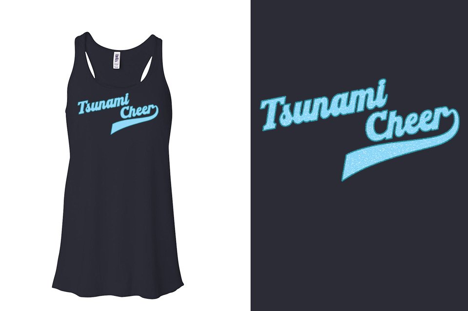 Tsunami Cheer glitter 2-color Youth Flowy Racerback Tank