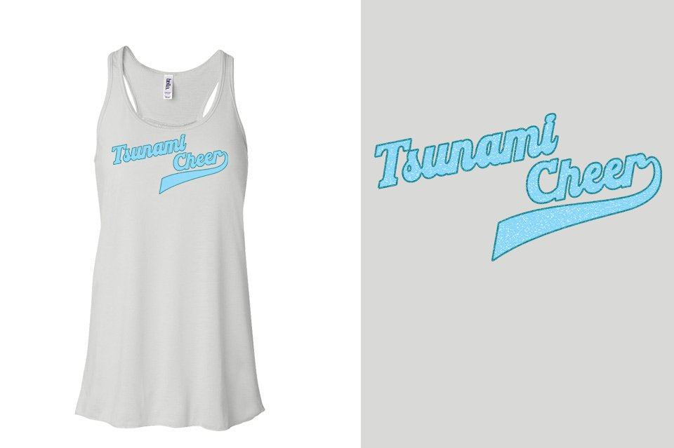 Tsunami Cheer glitter 2-color Youth Flowy Racerback Tank
