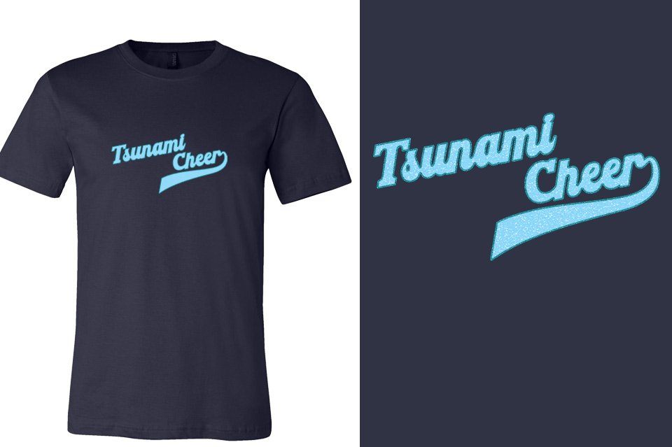 Tsunami Cheer glitter 2-color Unisex t-shirt