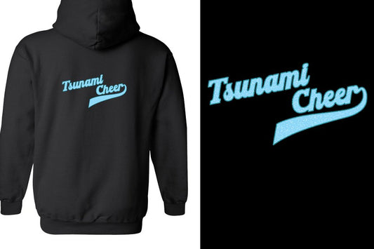 Tsunami Cheer glitter 2-color Unisex Zip Hoodie