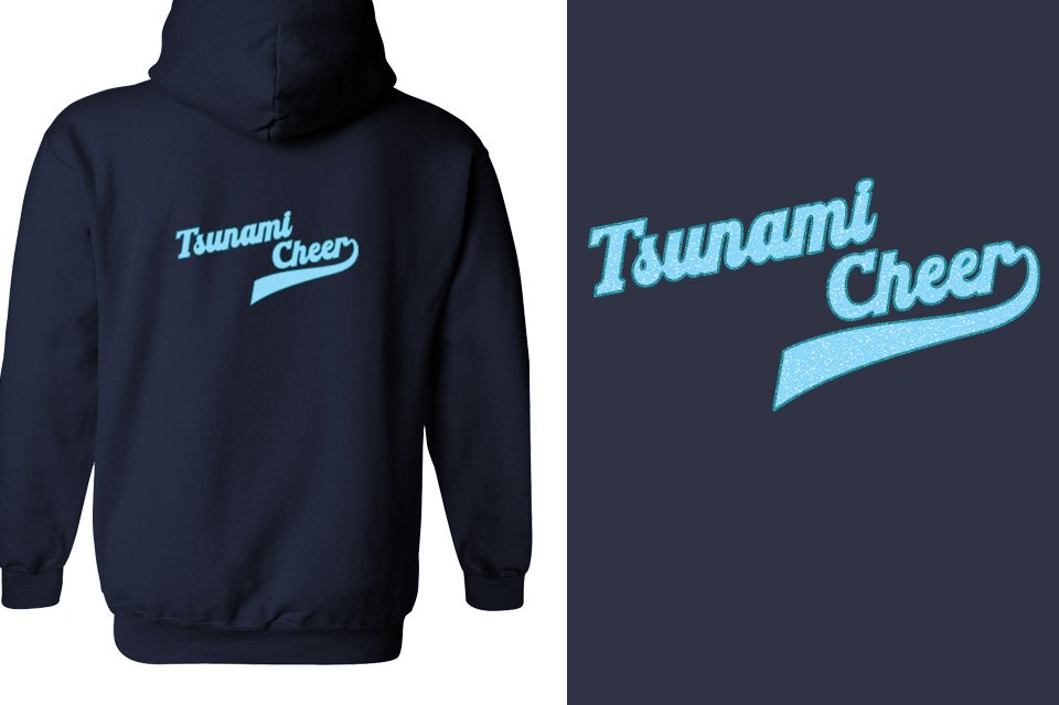 Tsunami Cheer glitter 2-color Unisex Zip Hoodie