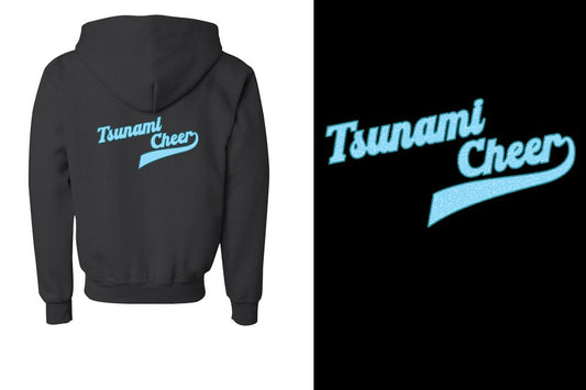 Tsunami Cheer glitter 2-color Youth Unisex Zip Hoodie