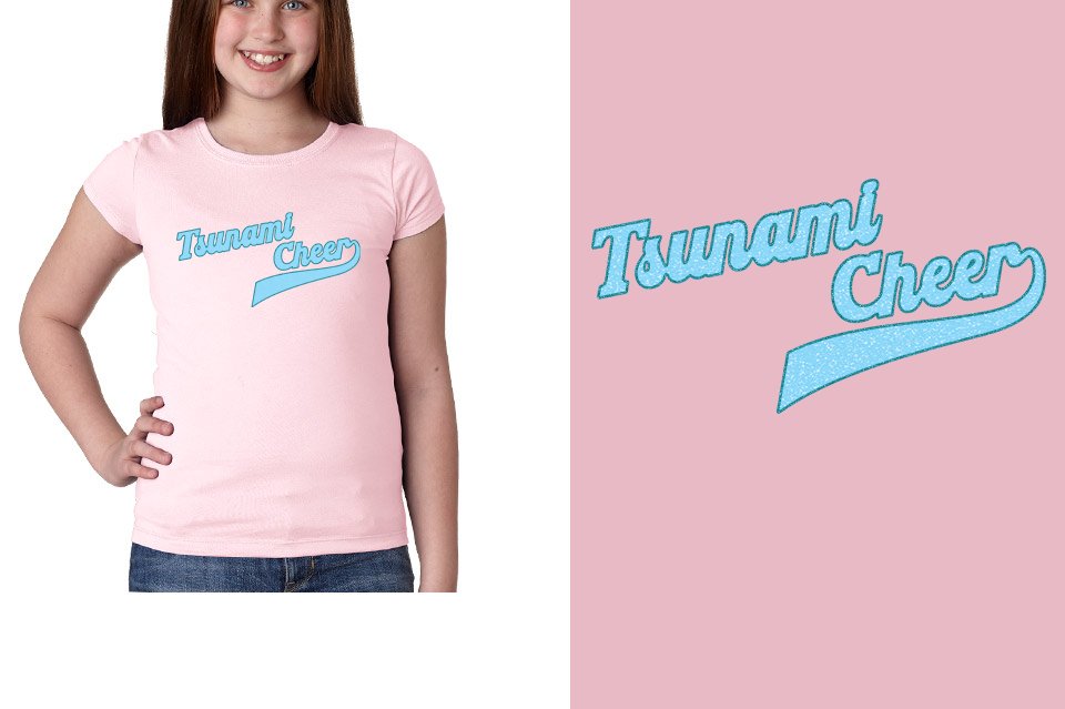 Tsunami Cheer glitter 2-color Girls' Princess T-Shirt