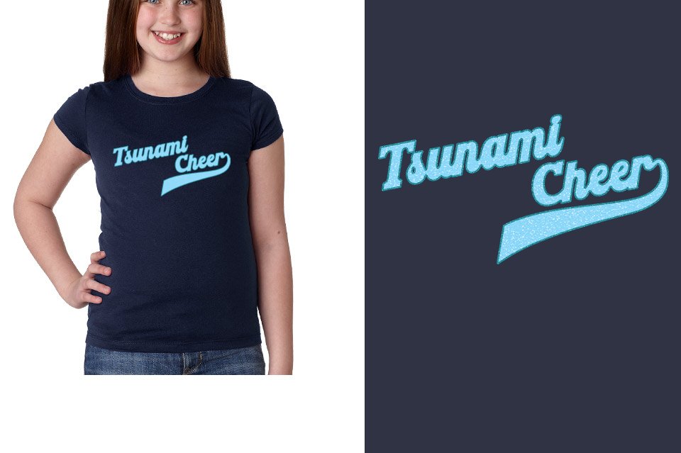 Tsunami Cheer glitter 2-color Girls' Princess T-Shirt