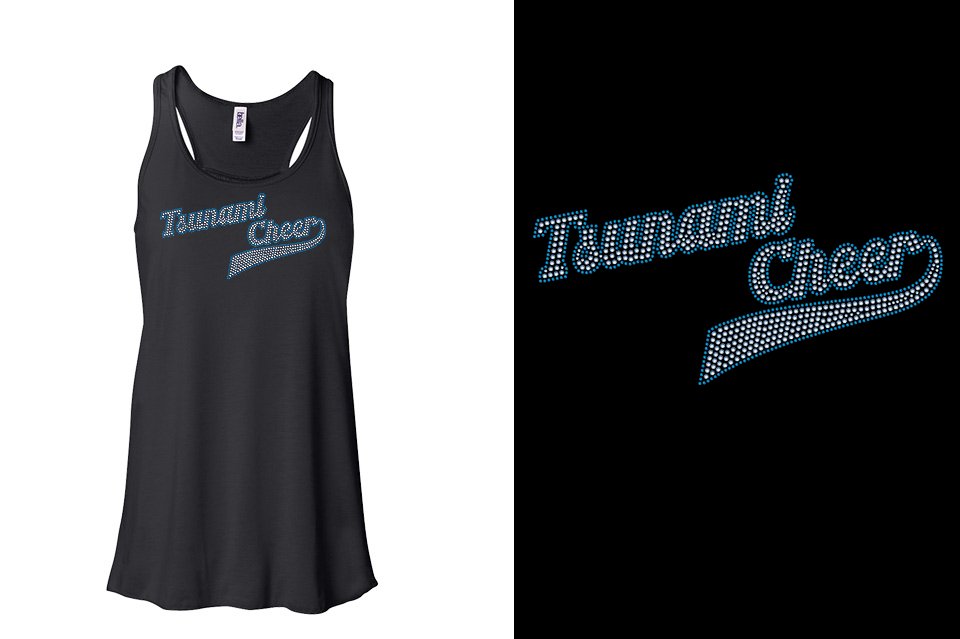 Rhinestones Tsunami Cheer stones 2-color Youth Flowy Racerback Tank