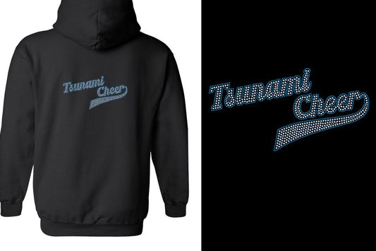 Rhinestones Tsunami Cheer stones 2-color Unisex Zip Hoodie