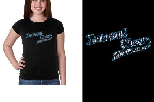 Rhinestones Tsunami Cheer stones 2-color Girls' Princess T-Shirt